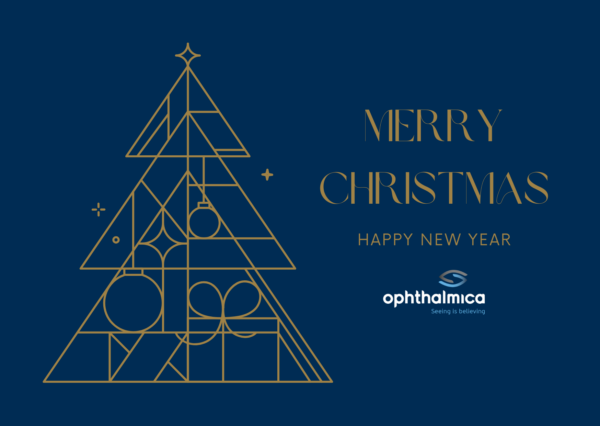 Blue Corporate Merry Christmas Tree Happy New Year Card